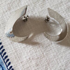 Sterling silver crescent earrings